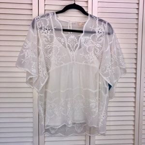 NWT Anthropologie Flowy White Top